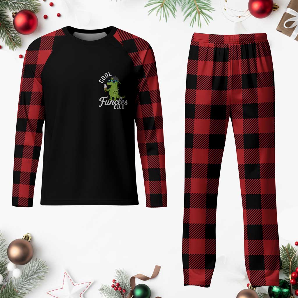 Funny Uncle Plaid Pajama Set Cool Funcles Club Funcle Alligator TS10 Buffalo Plaid Print Your Wear