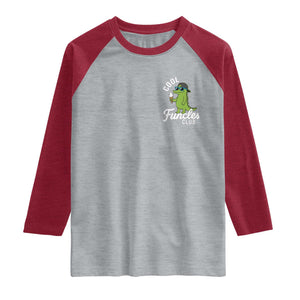 Funny Uncle Raglan Shirt Cool Funcles Club Funcle Alligator TS10 Heather Gray Heather Red Print Your Wear