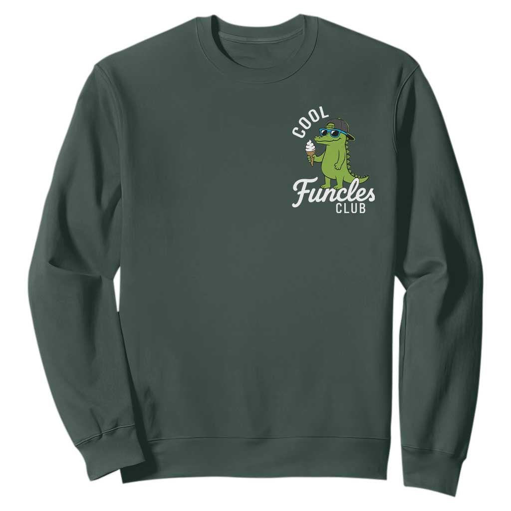 Funny Uncle Sweatshirt Cool Funcles Club Funcle Alligator TS10 Dark Forest Green Print Your Wear