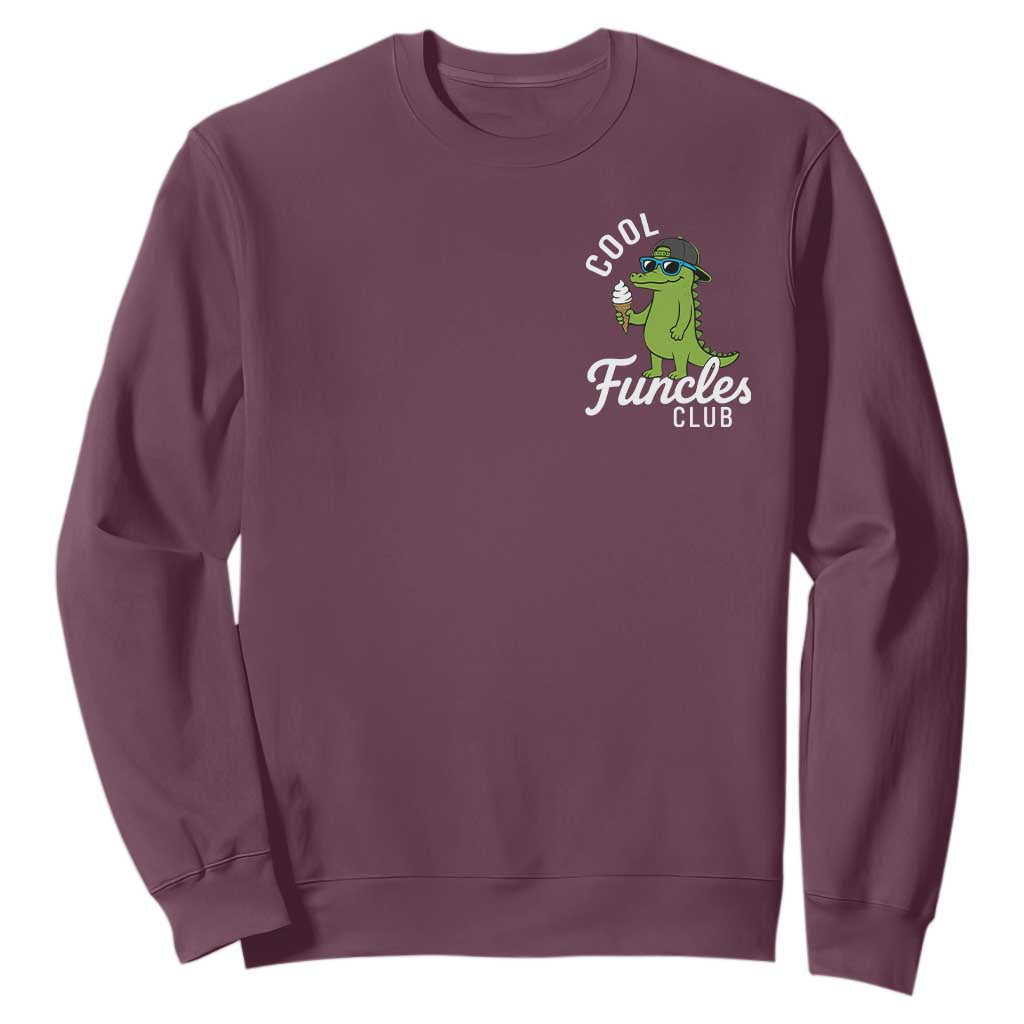 Funny Uncle Sweatshirt Cool Funcles Club Funcle Alligator TS10 Maroon Print Your Wear