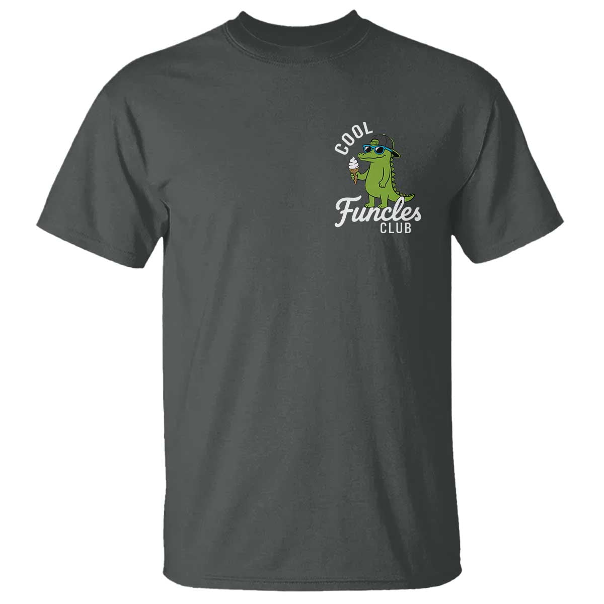 Funny Uncle T Shirt Cool Funcles Club Funcle Alligator TS10 Dark Heather Print Your Wear
