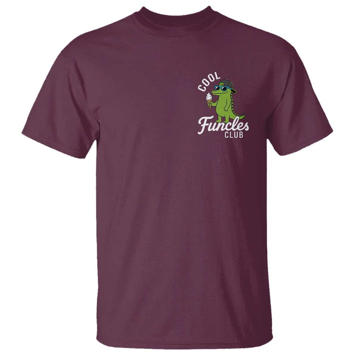 Funny Uncle T Shirt Cool Funcles Club Funcle Alligator TS10 Maroon Print Your Wear