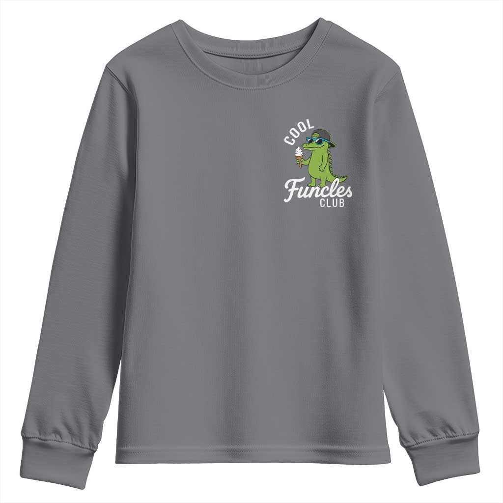 Funny Uncle Youth Sweatshirt Cool Funcles Club Funcle Alligator TS10 Charcoal Print Your Wear