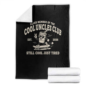 Cool Uncles Club Throw Blanket Retro Skater Uncle Still Cool Just Tired TS10 Black Print Your Wear