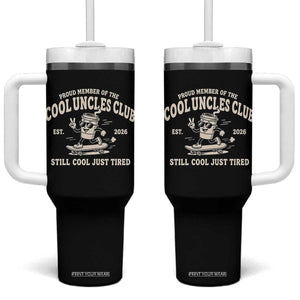 Cool Uncles Club Tumbler With Handle Retro Skater Uncle Still Cool Just Tired TS10 One Size: 40 oz Black Print Your Wear