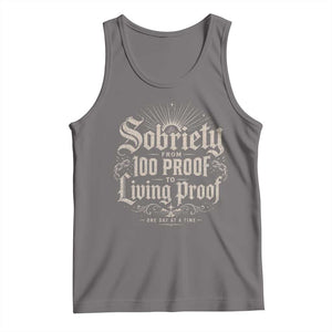 Sobriety Anniversary Tank Top Living Proof Sober Recovery Graphic TS10 Deep Heather Print Your Wear