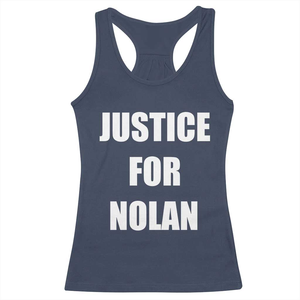 Justice for Nolan Racerback Tank Top Support and Rememberence Memorial TS10 Navy Print Your Wear