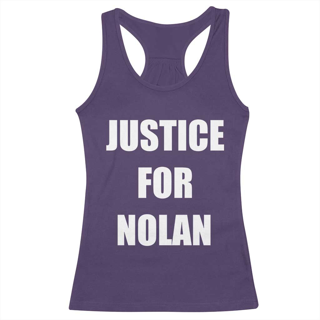 Justice for Nolan Racerback Tank Top Support and Rememberence Memorial TS10 Purple Print Your Wear
