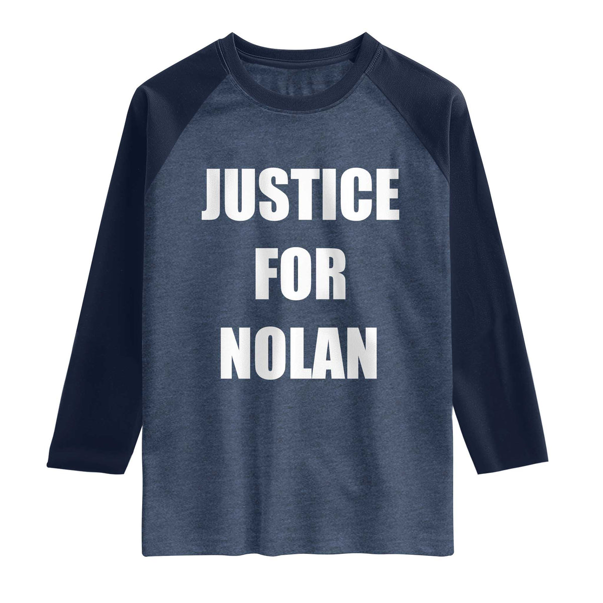 Justice for Nolan Raglan Shirt Support and Rememberence Memorial TS10 Heather Denim Navy Print Your Wear
