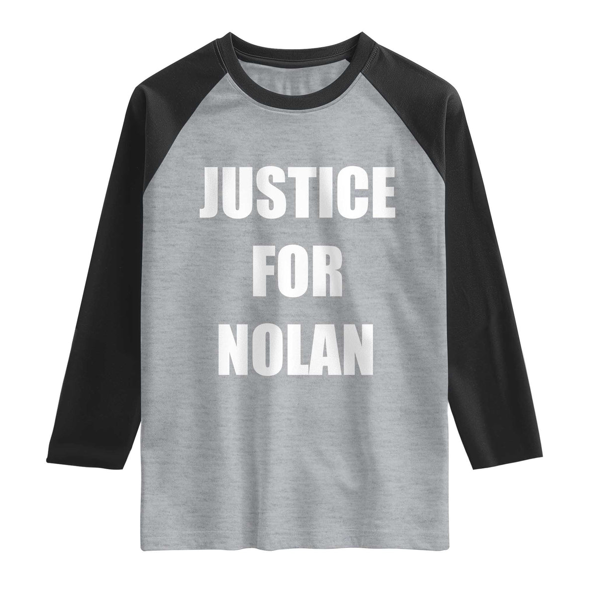 Justice for Nolan Raglan Shirt Support and Rememberence Memorial TS10 Heather Gray Black Print Your Wear