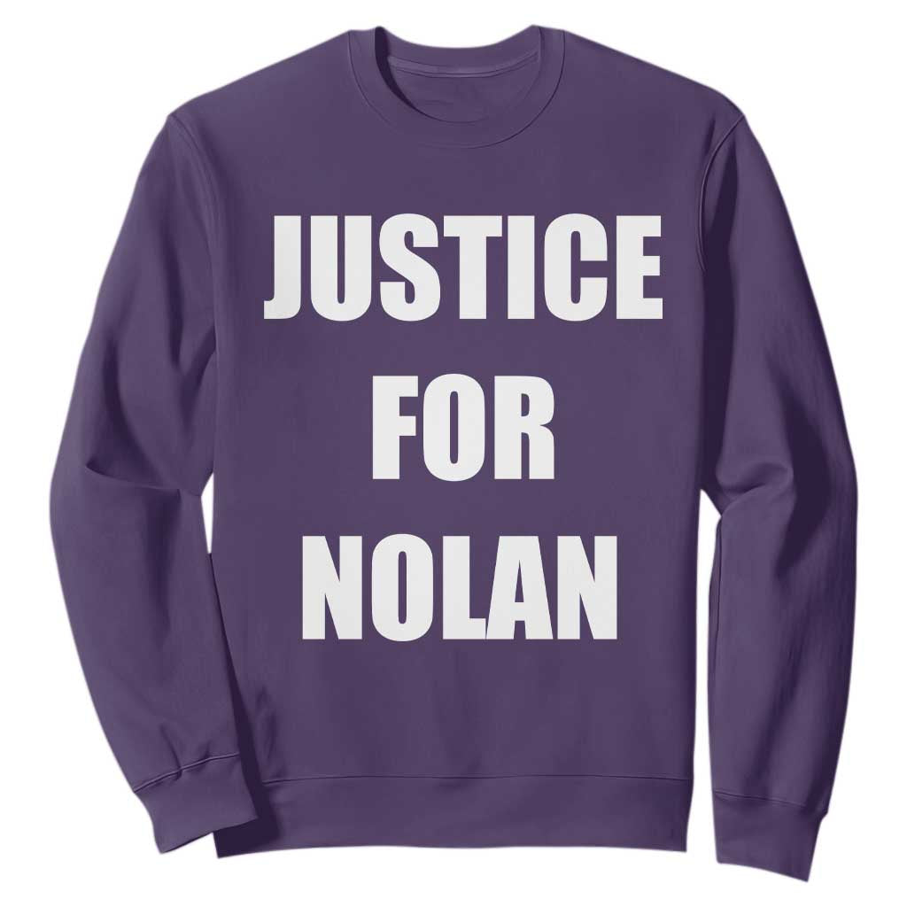 Justice for Nolan Sweatshirt Support and Rememberence Memorial TS10 Purple Print Your Wear
