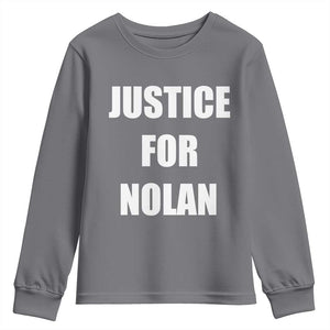 Justice for Nolan Youth Sweatshirt Support and Rememberence Memorial TS10 Charcoal Print Your Wear