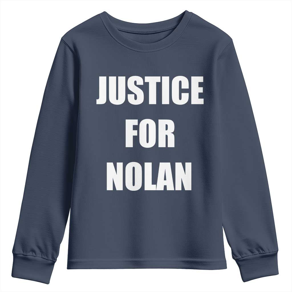 Justice for Nolan Youth Sweatshirt Support and Rememberence Memorial TS10 Navy Print Your Wear