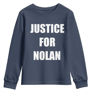 Justice for Nolan Youth Sweatshirt Support and Rememberence Memorial TS10 Navy Print Your Wear