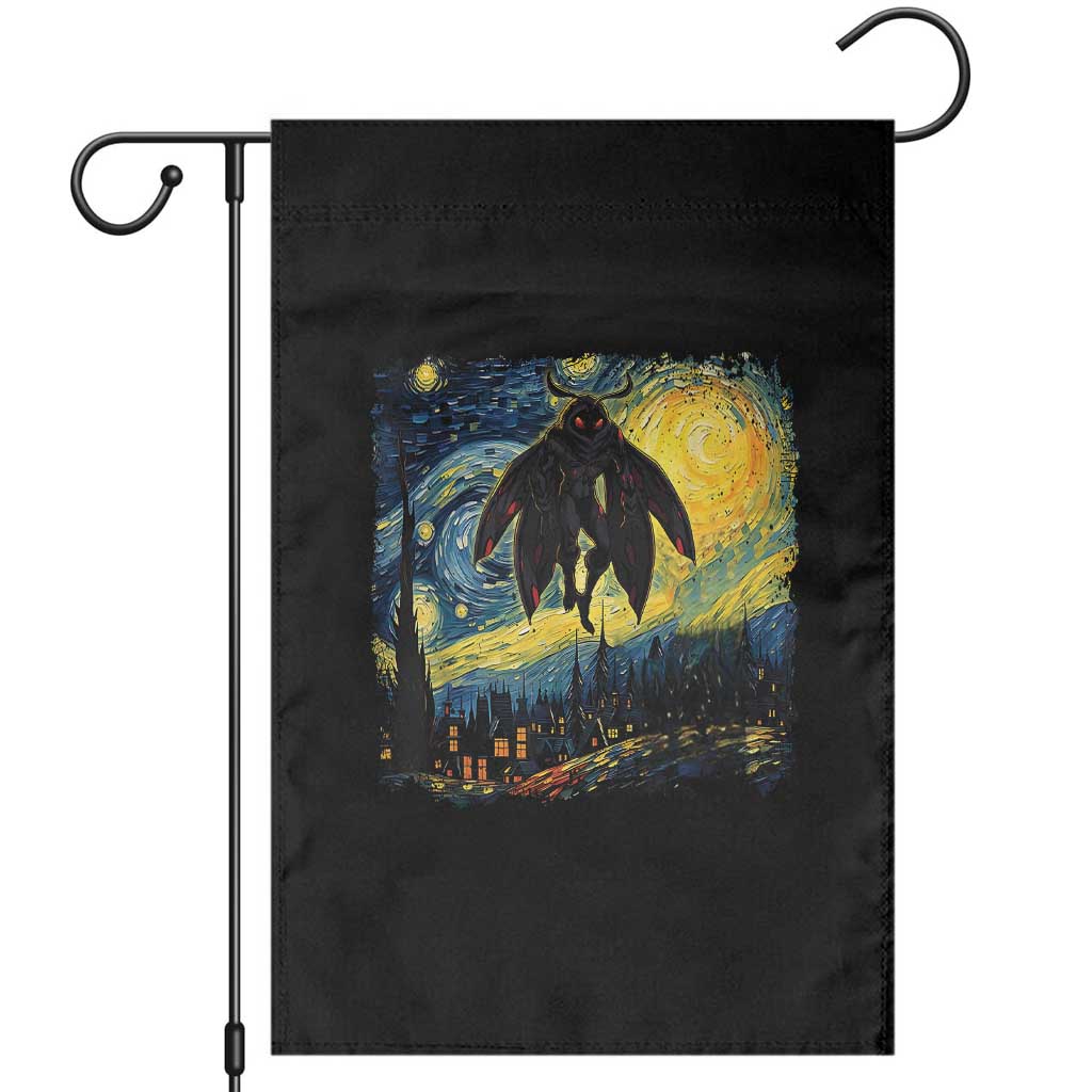 Mothman Garden Flag Starry Night Van Gogh Cryptid Lover TS10 Black Print Your Wear