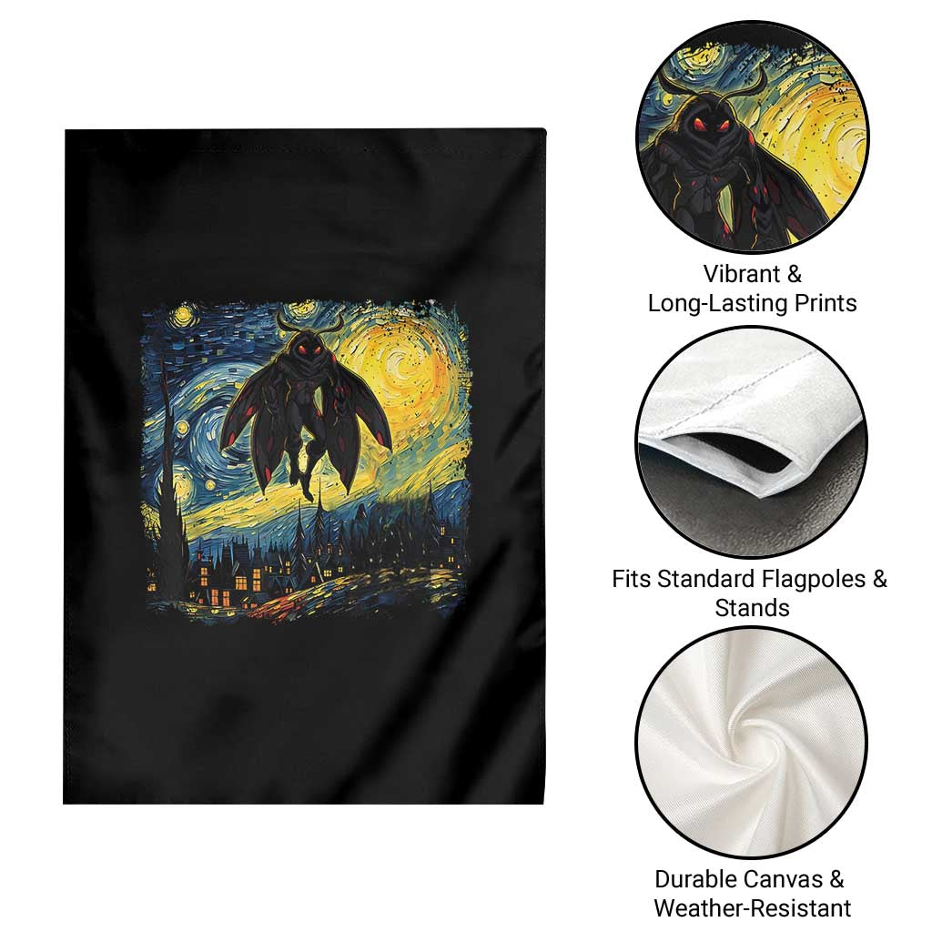 Mothman Garden Flag Starry Night Van Gogh Cryptid Lover TS10 Print Your Wear