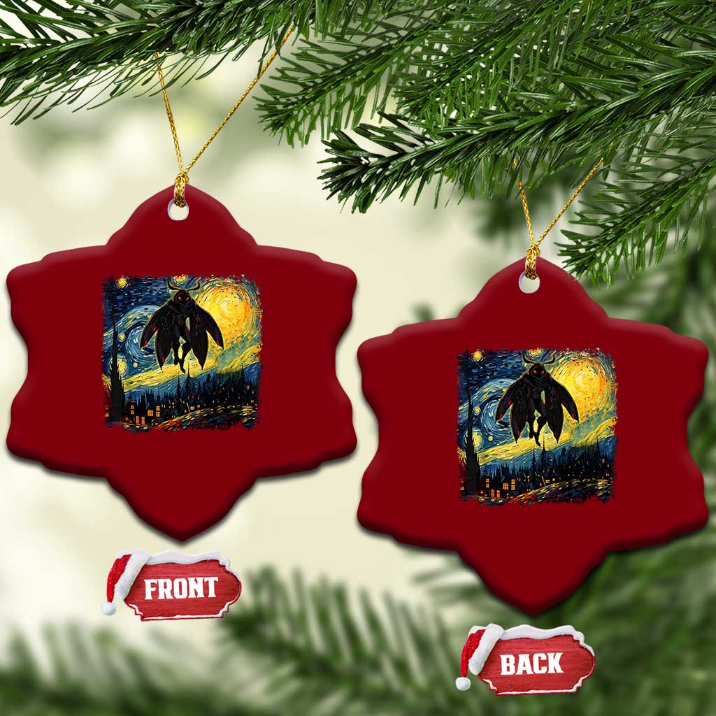 Mothman Ceramic Ornament Starry Night Van Gogh Cryptid Lover TS10 Print Your Wear