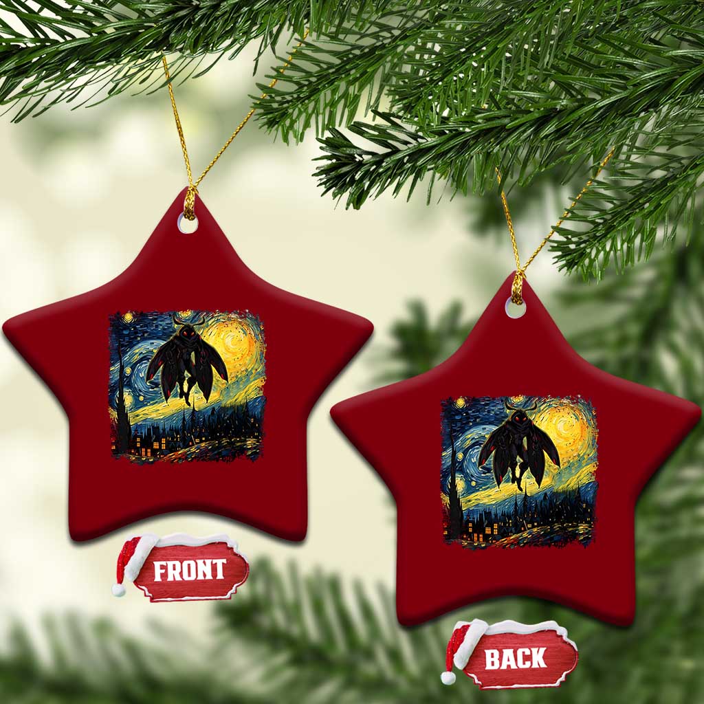 Mothman Ceramic Ornament Starry Night Van Gogh Cryptid Lover TS10 Print Your Wear