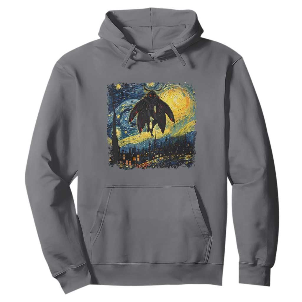 Mothman Hoodie Starry Night Van Gogh Cryptid Lover TS10 Charcoal Print Your Wear