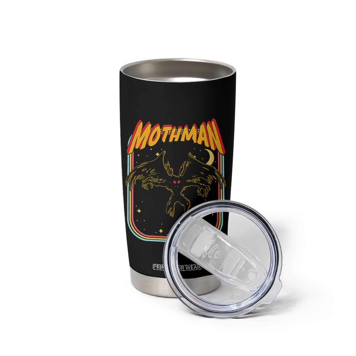 Retro Mothman Tumbler Cup Vintage Comicbook Style Cryptid Lore Cryptozoology TS10 Print Your Wear