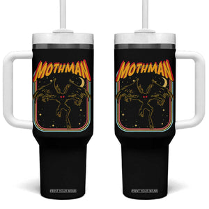 Retro Mothman Tumbler With Handle Vintage Comicbook Style Cryptid Lore Cryptozoology TS10 One Size: 40 oz Black Print Your Wear