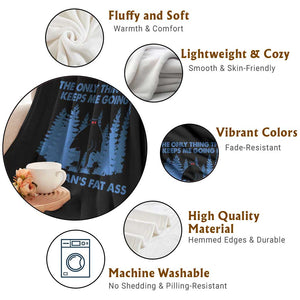 Funny Mothman Fat Ass Throw Blanket Vintage Cryptid Funny Moth Man Meme TS10 Print Your Wear