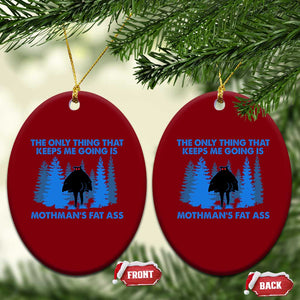 Funny Mothman Fat Ass Ceramic Ornament Vintage Cryptid Funny Moth Man Meme TS10 Print Your Wear