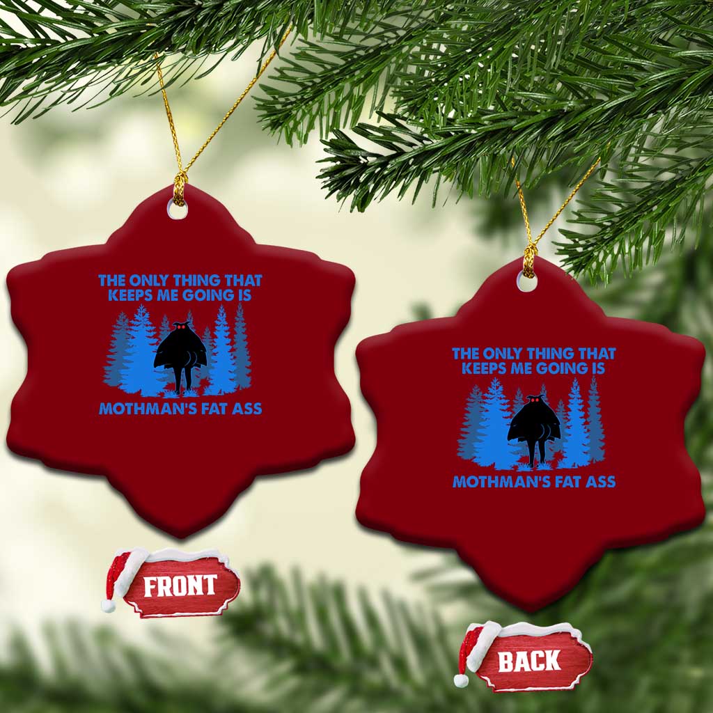 Funny Mothman Fat Ass Ceramic Ornament Vintage Cryptid Funny Moth Man Meme TS10 Print Your Wear