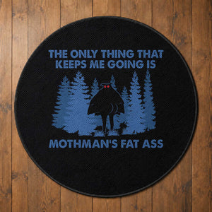 Funny Mothman Fat Ass Round Rug Vintage Cryptid Funny Moth Man Meme