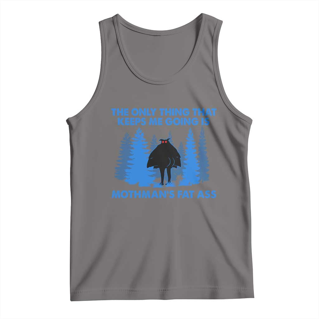 Funny Mothman Fat Ass Tank Top Vintage Cryptid Funny Moth Man Meme TS10 Deep Heather Print Your Wear