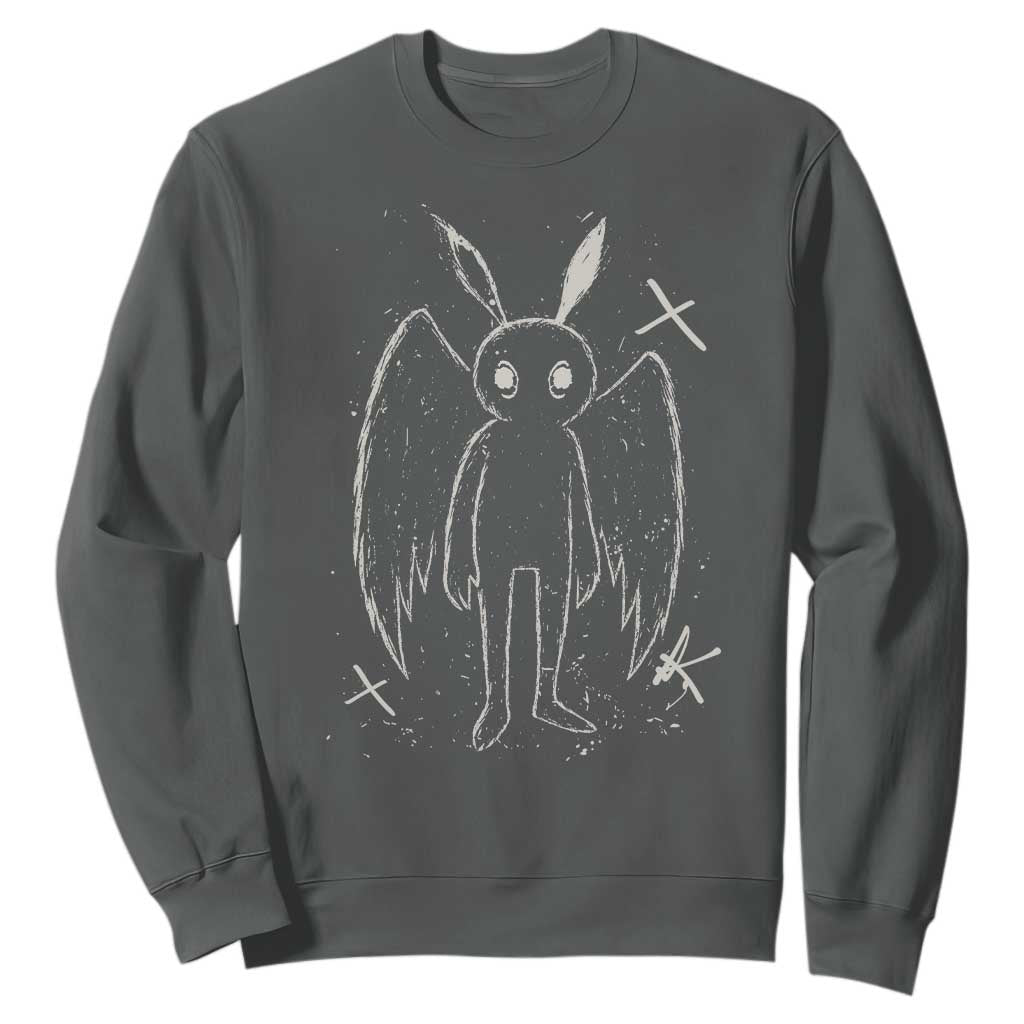 Creepy Cute Mothman Sweatshirt Alt Goth Grunge Horror Aesthetic Cryptid TS10 Dark Heather Print Your Wear