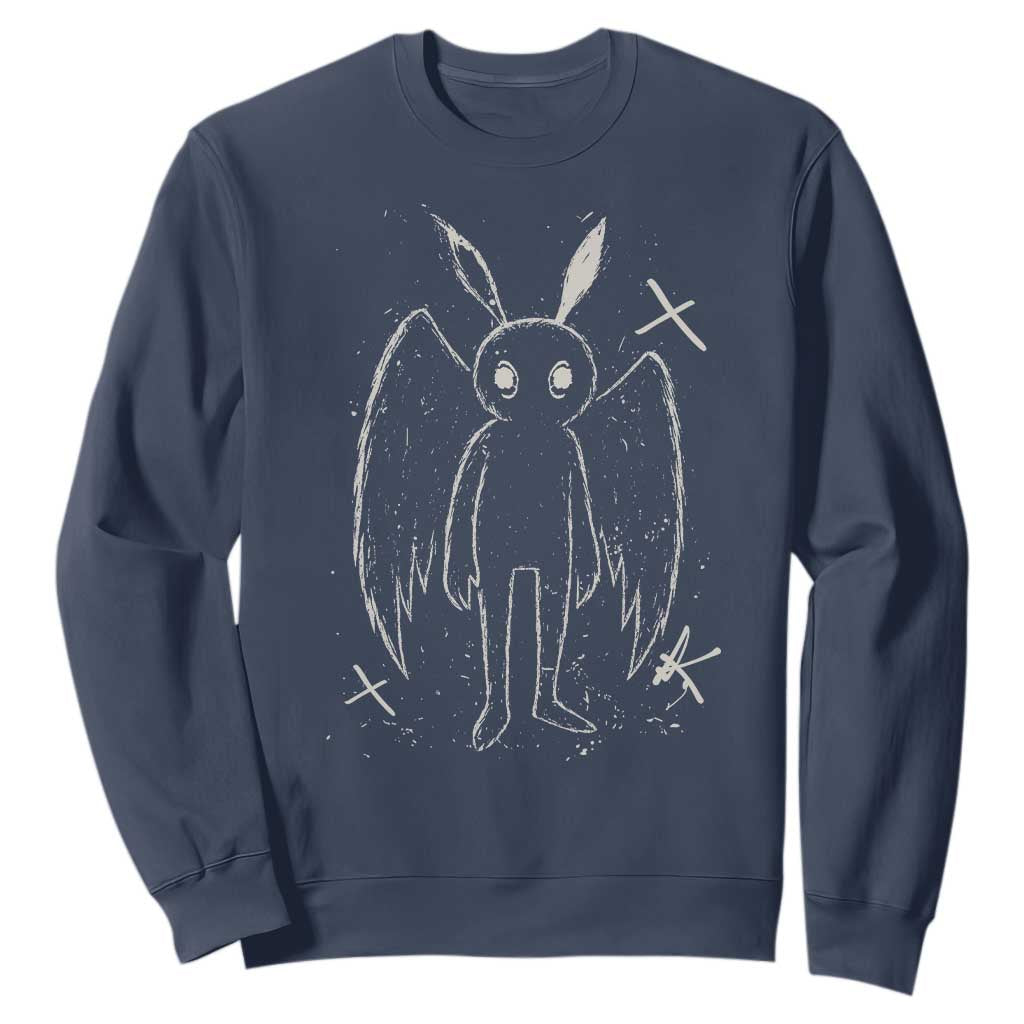 Creepy Cute Mothman Sweatshirt Alt Goth Grunge Horror Aesthetic Cryptid TS10 Navy Print Your Wear