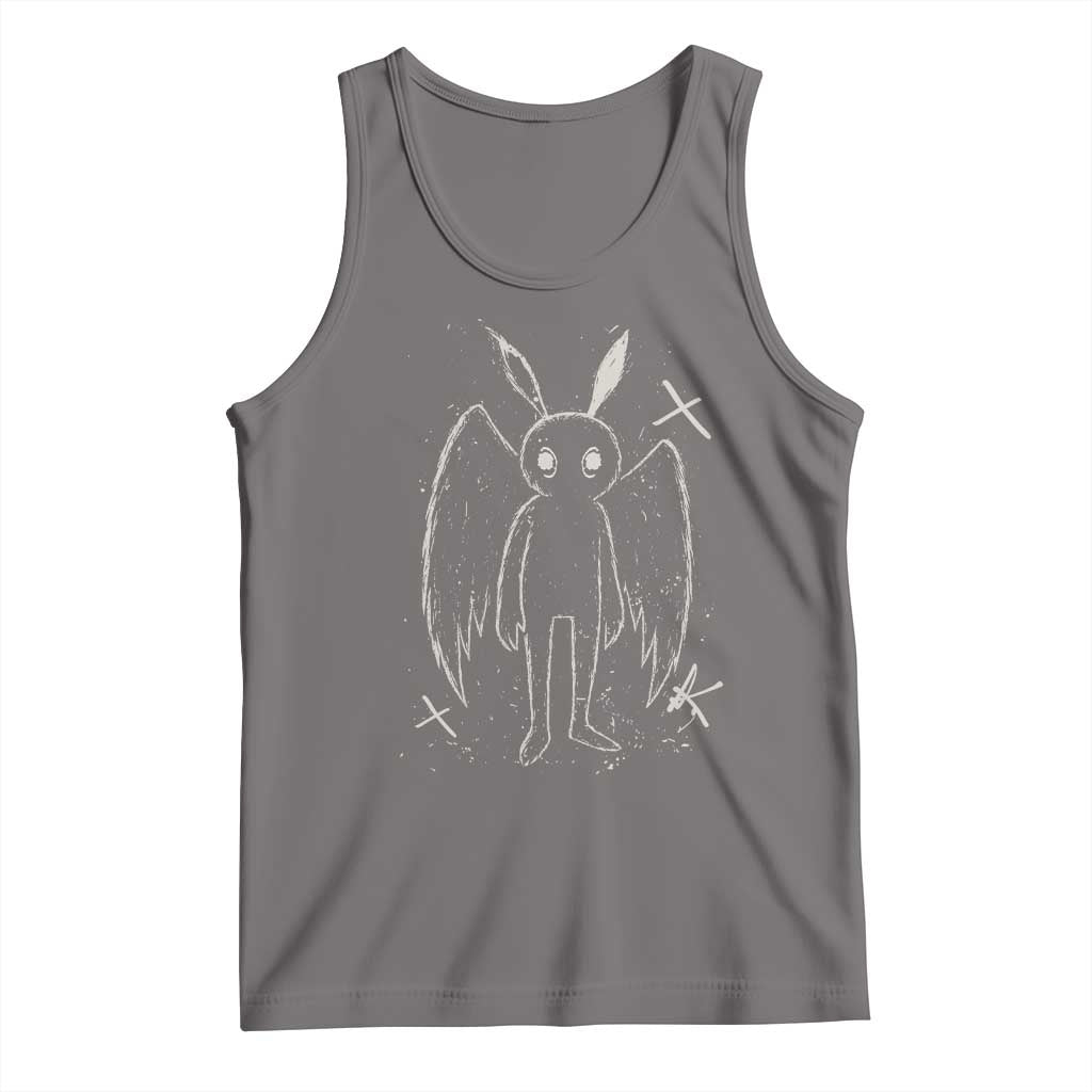 Creepy Cute Mothman Tank Top Alt Goth Grunge Horror Aesthetic Cryptid TS10 Deep Heather Print Your Wear