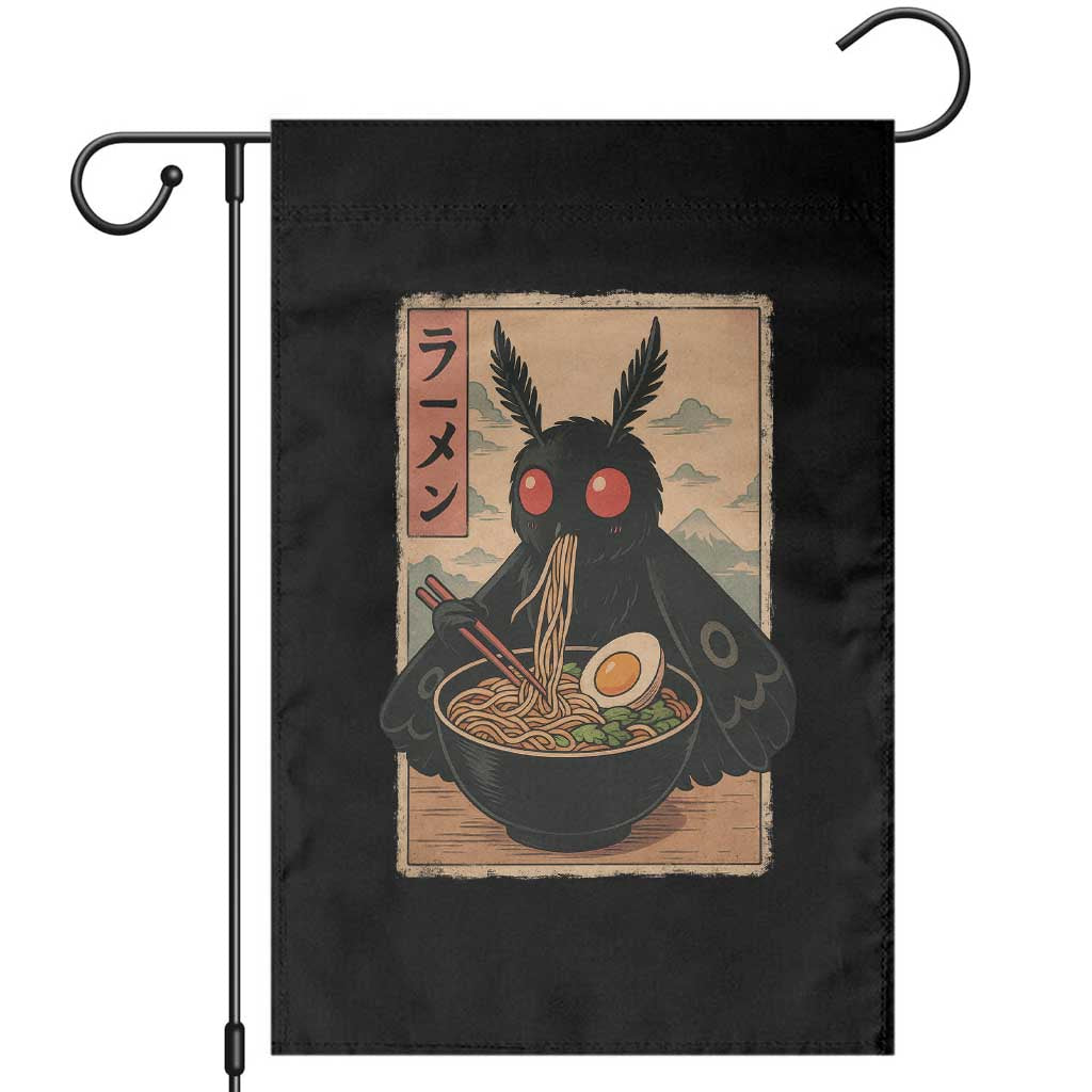 Funny Mothman Ramen Garden Flag Japanese Kawaii Noodles Cryptid Retro Manga Anime TS10 Black Print Your Wear