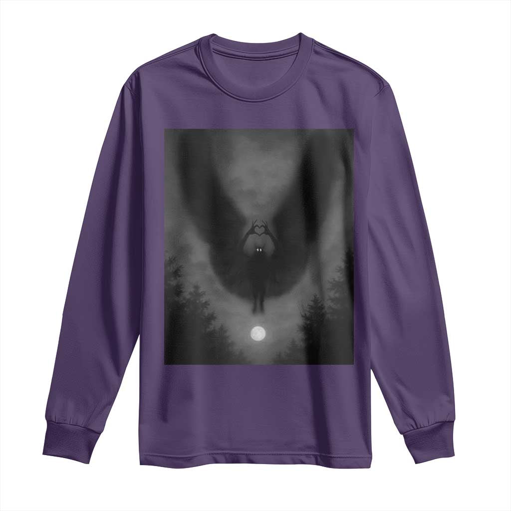 Mothman Long Sleeve Shirt Horror Poster Halloween Cryptid Lover TS10 Purple Print Your Wear