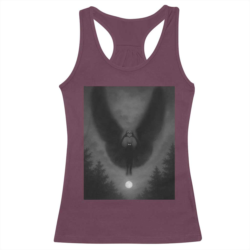 Mothman Racerback Tank Top Horror Poster Halloween Cryptid Lover TS10 Maroon Print Your Wear