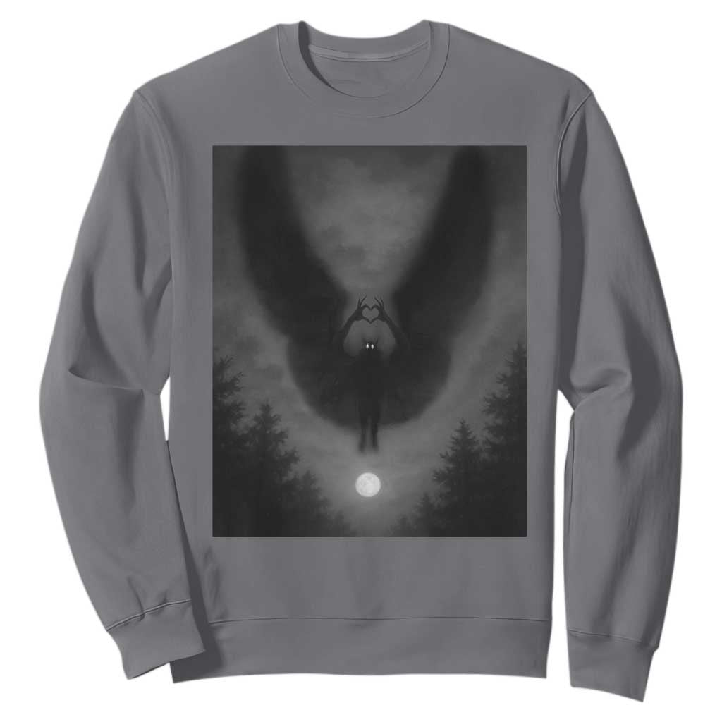 Mothman Sweatshirt Horror Poster Halloween Cryptid Lover TS10 Charcoal Print Your Wear