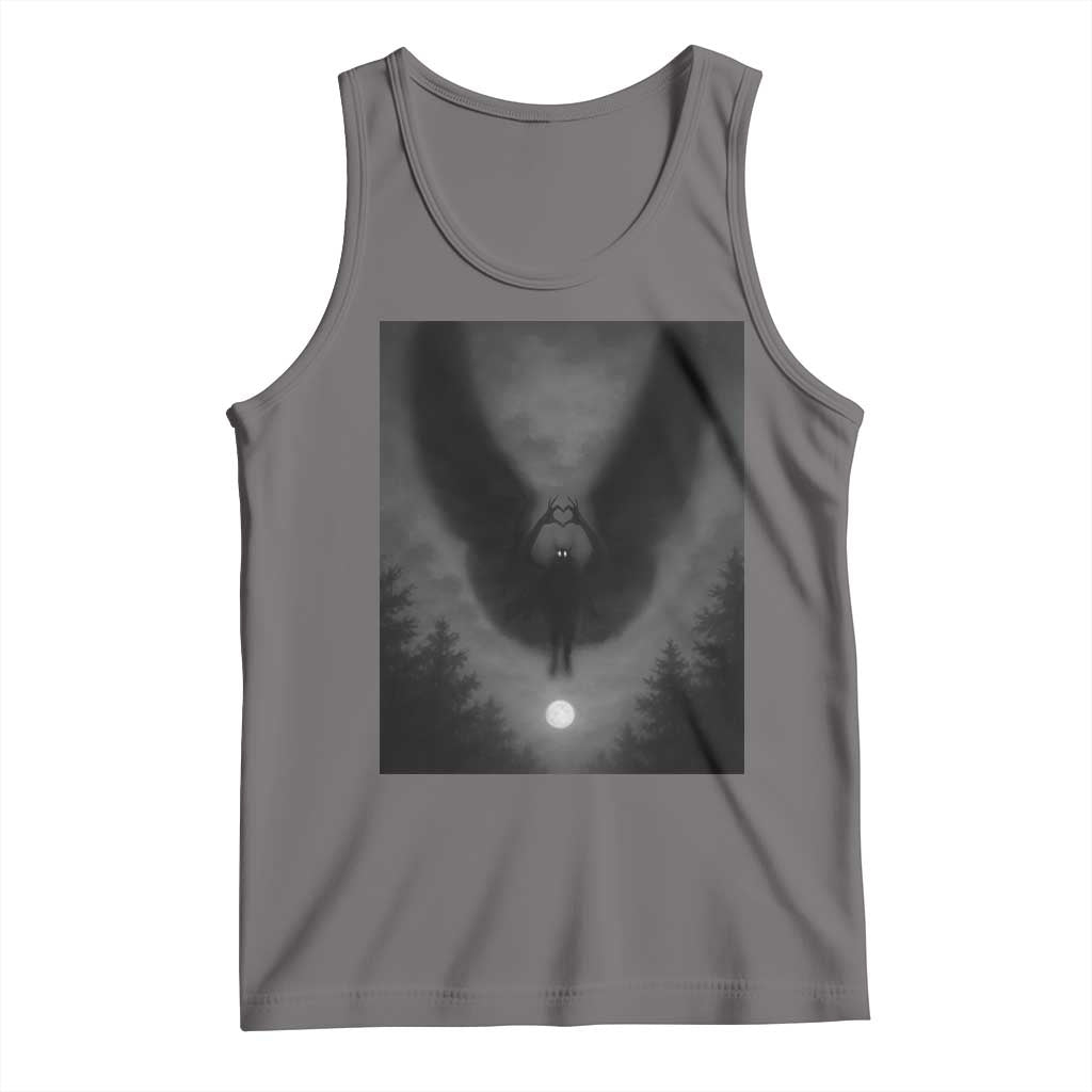Mothman Tank Top Horror Poster Halloween Cryptid Lover TS10 Deep Heather Print Your Wear