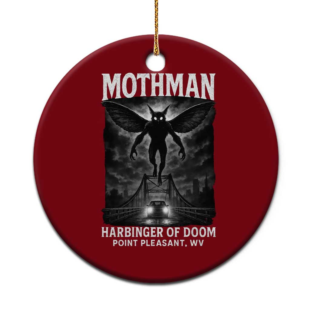Mothman Ceramic Ornament Horror Poster Halloween Harbinger of Doom Cryptid Creature TS10 1pc Red Print Your Wear