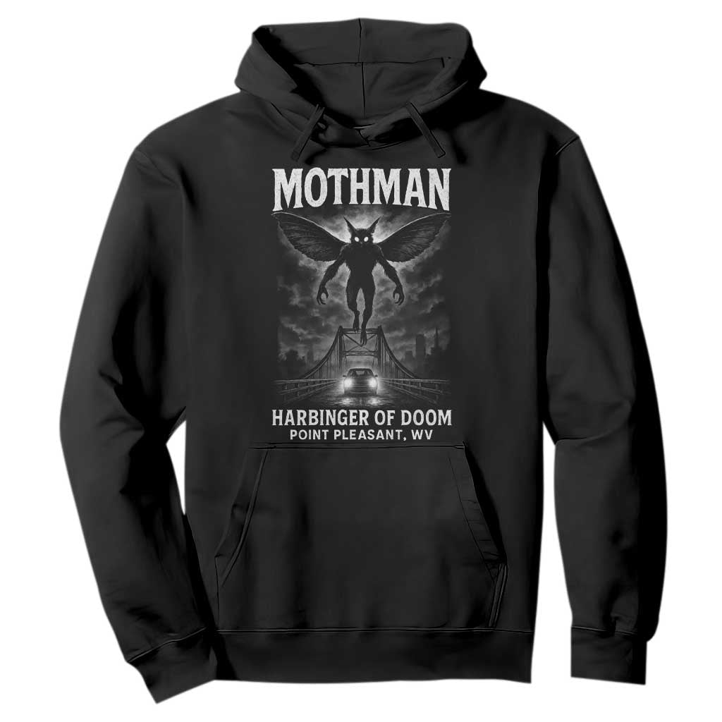 Mothman Hoodie Horror Poster Halloween Harbinger of Doom Cryptid Creature TS10 Black Print Your Wear