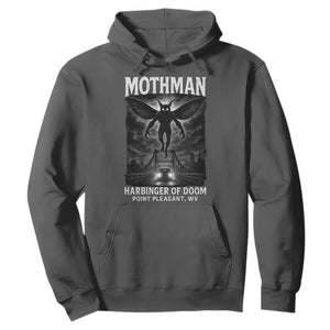 Mothman Hoodie Horror Poster Halloween Harbinger of Doom Cryptid Creature TS10 Dark Heather Print Your Wear