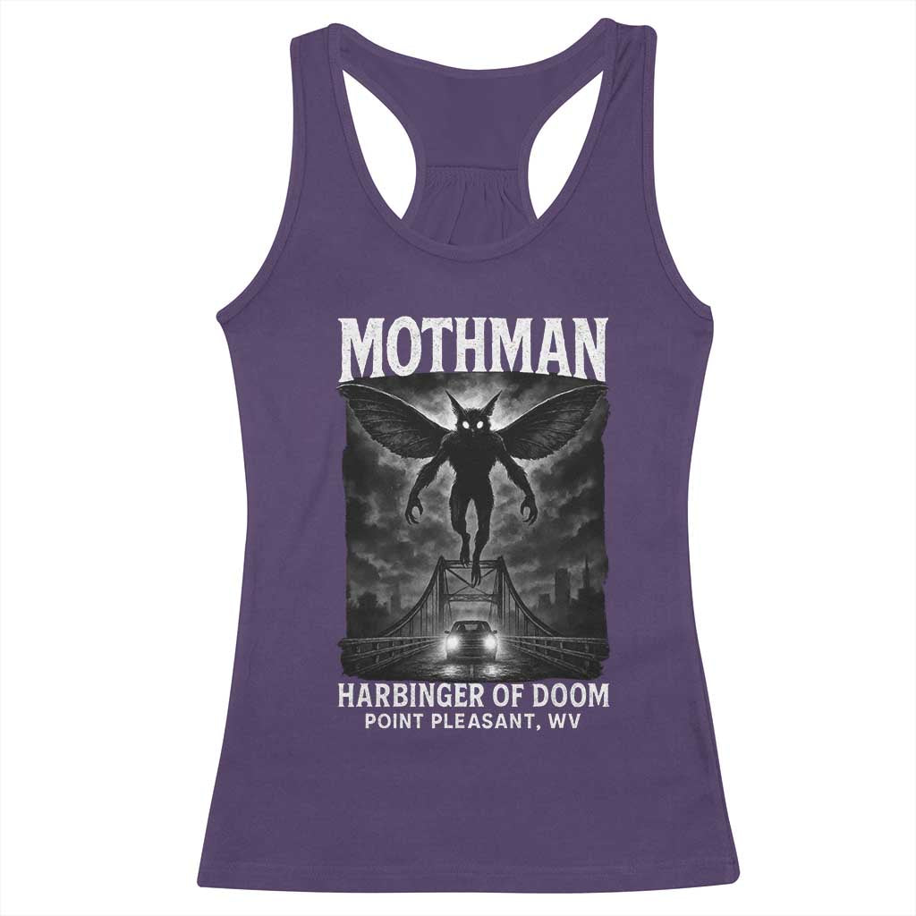Mothman Racerback Tank Top Horror Poster Halloween Harbinger of Doom Cryptid Creature TS10 Purple Print Your Wear