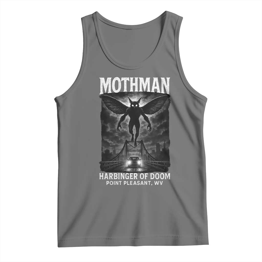 Mothman Tank Top Horror Poster Halloween Harbinger of Doom Cryptid Creature TS10 Black Heather Print Your Wear