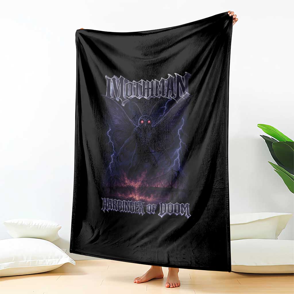 Mothman Throw Blanket Black Bridge Folk Horror Cryptid Fan TS10 Print Your Wear