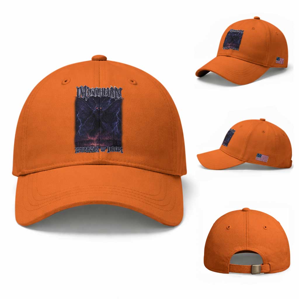 Mothman Baseball Cap Black Bridge Folk Horror Cryptid Fan TS10 Baseball Cap Universal Fit Orange Print Your Wear