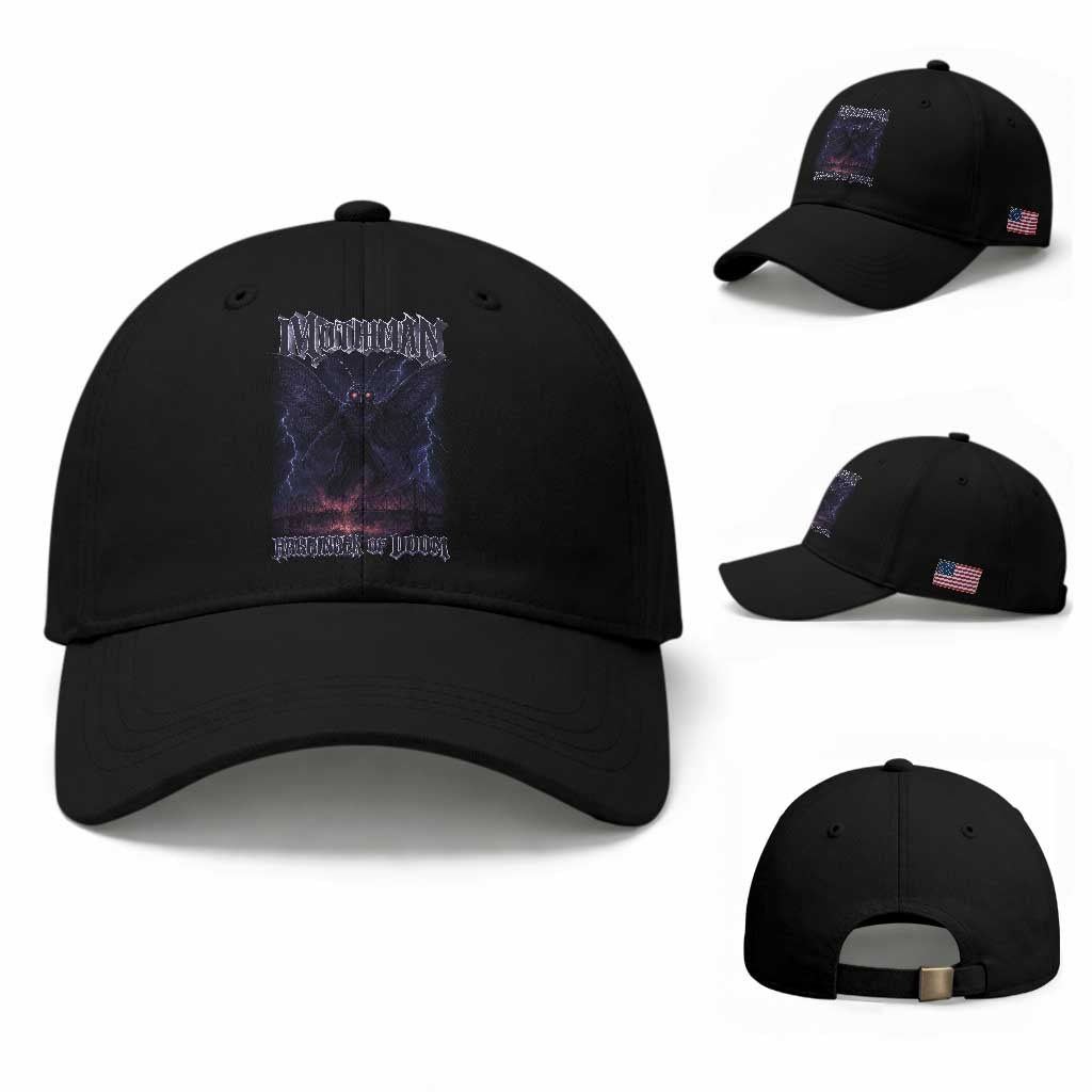 Mothman Baseball Cap Black Bridge Folk Horror Cryptid Fan TS10 Baseball Cap Universal Fit Black Print Your Wear