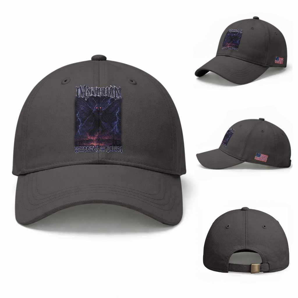 Mothman Baseball Cap Black Bridge Folk Horror Cryptid Fan TS10 Baseball Cap Universal Fit Dark Gray Print Your Wear