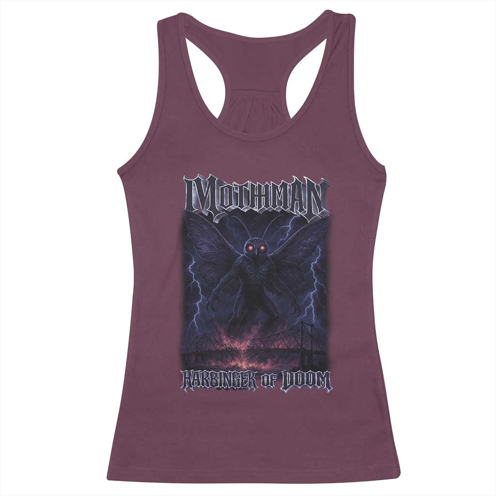 Mothman Racerback Tank Top Black Bridge Folk Horror Cryptid Fan TS10 Maroon Print Your Wear
