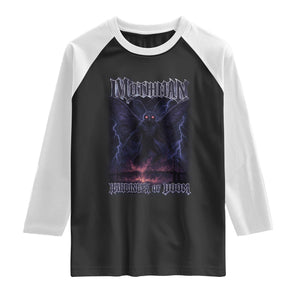 Mothman Raglan Shirt Black Bridge Folk Horror Cryptid Fan TS10 Black White Print Your Wear