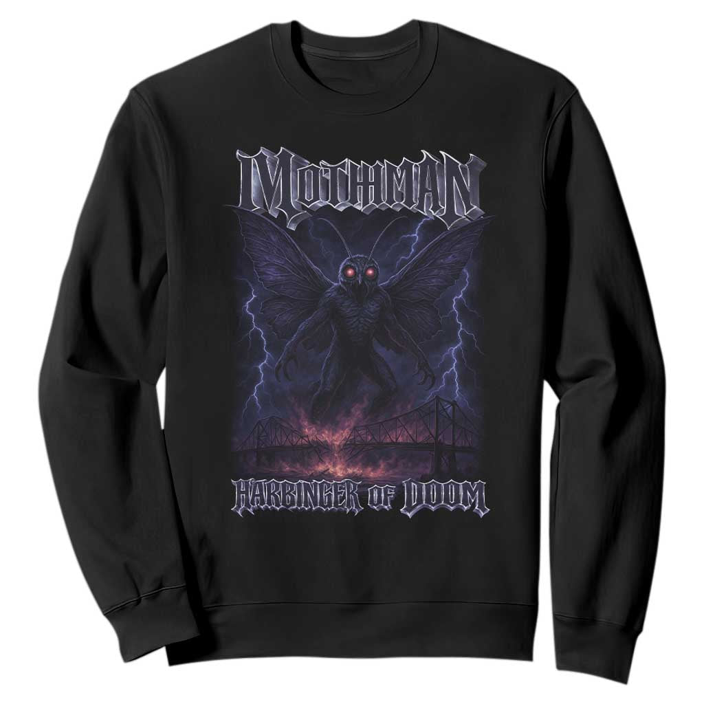 Mothman Sweatshirt Black Bridge Folk Horror Cryptid Fan TS10 Black Print Your Wear
